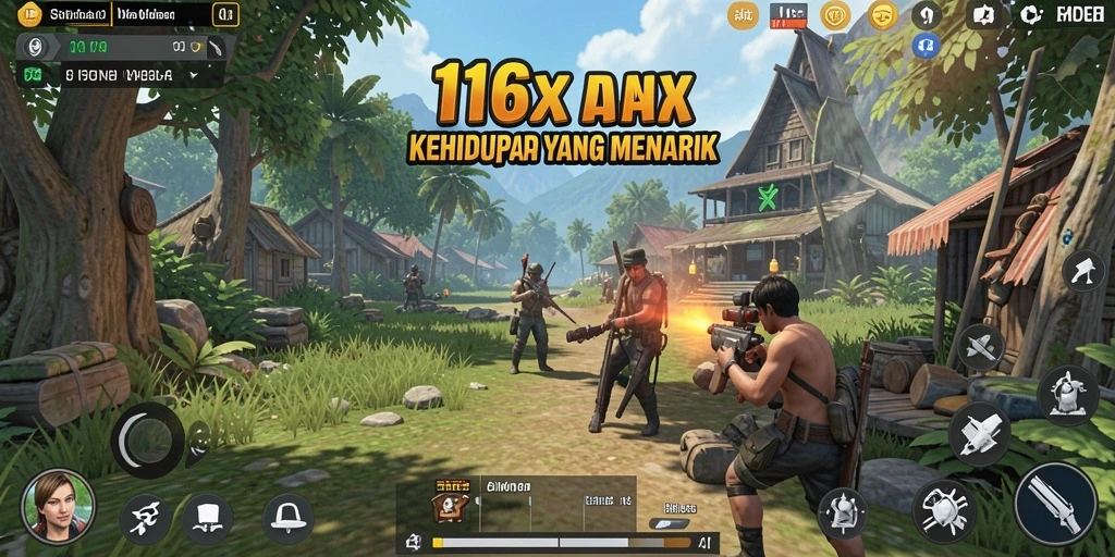 Tampilan gameplay menawan dari 116X, menunjukkan interaksi karakter.