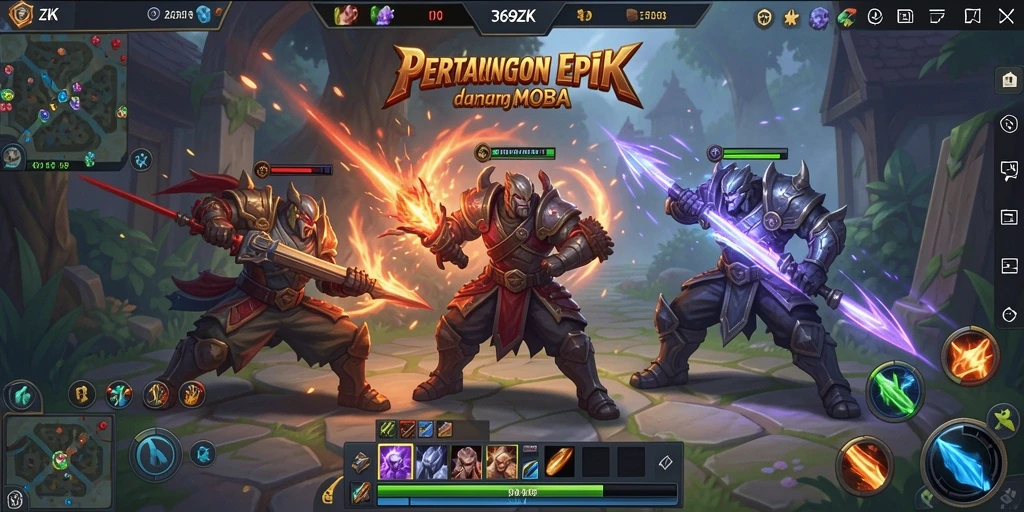Screenshot menampilkan aksi seru di arena <strong>369ZK</strong> dengan karakter yang bertempur.
