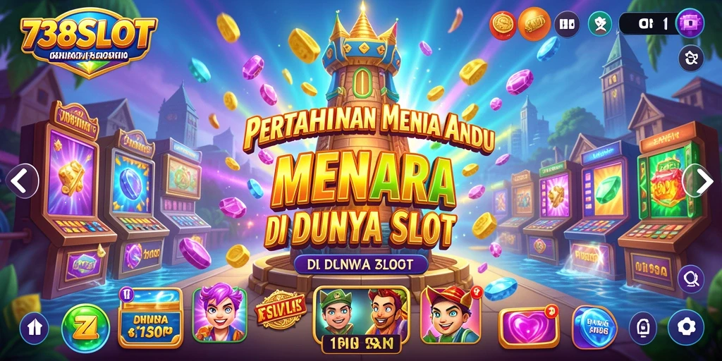 Tangkapan layar gameplay 738SLOT menampilkan aksi menara yang mendebarkan.