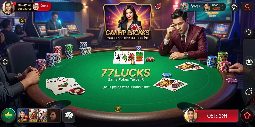 Screenshot menunjukkan gameplay seru dari Poker di 77LUCKS.