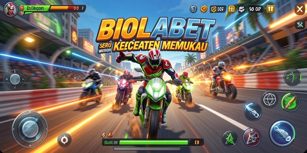 Tangkapan layar gameplay BIOLABET yang menampilkan aksi balapan mendebarkan.