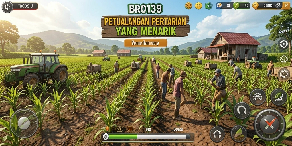 Tampilan gameplay seru dalam BRO138 dengan kebun yang indah.