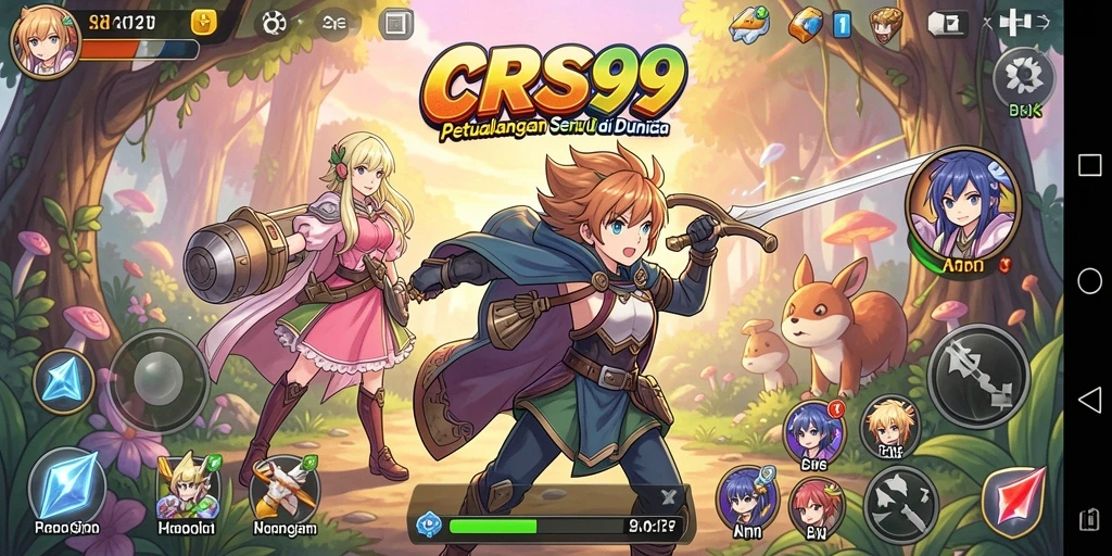 Tangkapan layar CRS99 yang menampilkan aksi seru dalam gaya Anime.