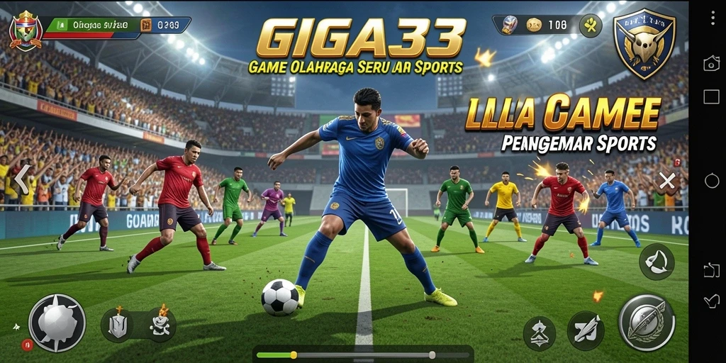 Screenshot GIGA33 menampilkan pemain dalam aksi pertandingan olahraga.
