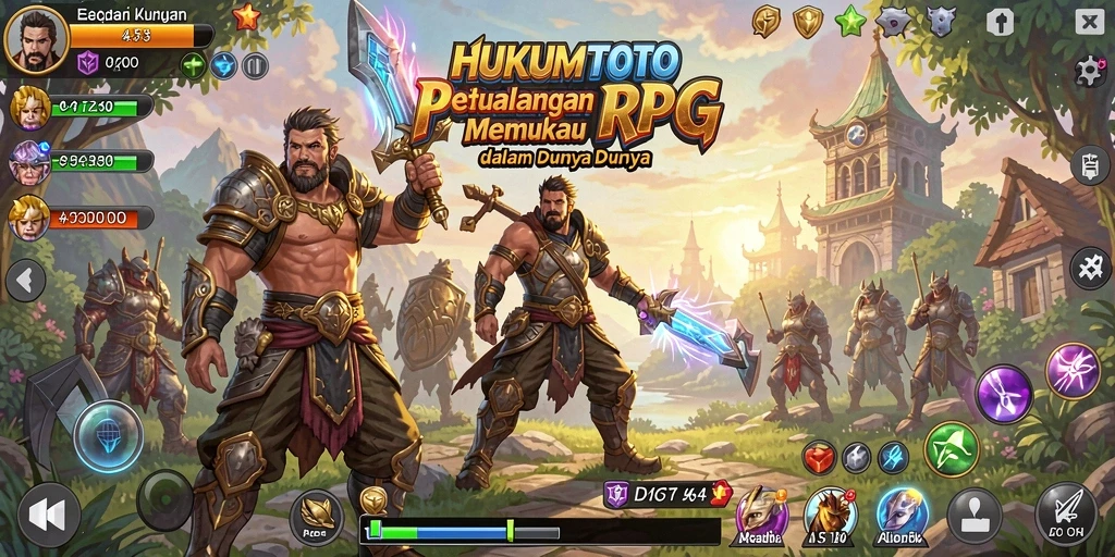 Tampilan gameplay HUKUMTOTO dengan pertarungan seru dan karakter menawan.