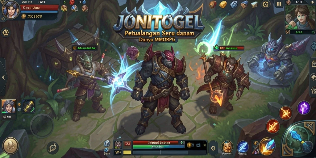 Tangkapan layar gameplay JONITOGEL yang menampilkan pertempuran seru di dunia MMORPG.