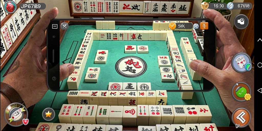 Tangkapan layar menarik dari gameplay Mahjong di JP6789.