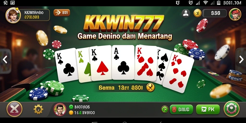 Tampilan gameplay menarik dari KKWIN777 yang penuh dengan aksi domino.