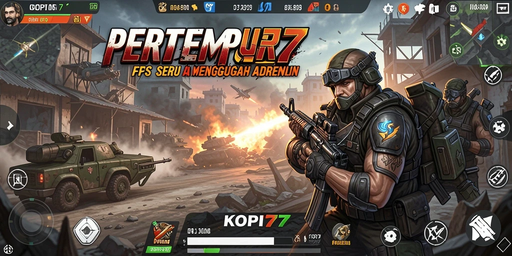 Tampilan gameplay KOPI77 dengan aksi tembak-menembak yang mendebarkan.