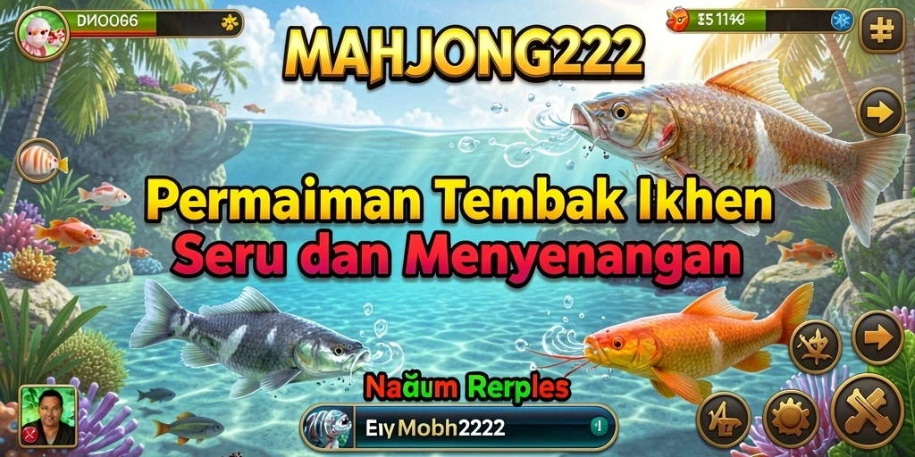Screenshot gameplay MAHJONG222 menampilkan aksi menembak ikan yang seru.