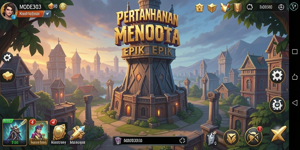 Tampilan gameplay Tower Defense yang dinamis dan menarik.