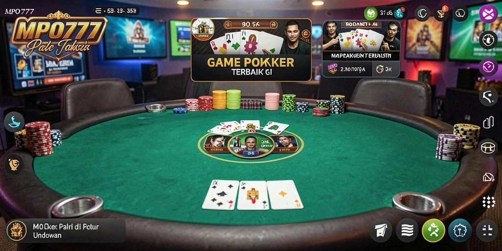 Tangkapan layar MPO777 menampilkan aksi permainan poker yang mendebarkan.