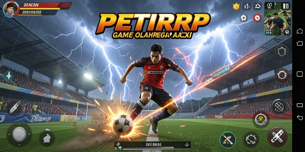 Tangkapan layar utama PETIRRP yang menampilkan aksi olahraga yang seru.