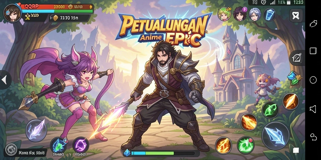Tangkapan layar menampilkan karakter Anime dalam pertarungan seru.