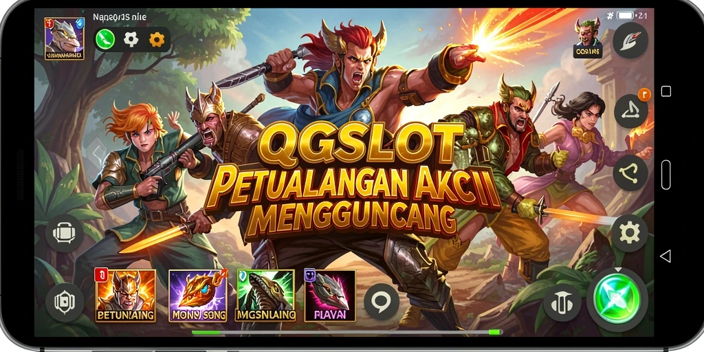 Tangkapan layar menunjukkan aksi intens dalam gameplay QQSLOT.