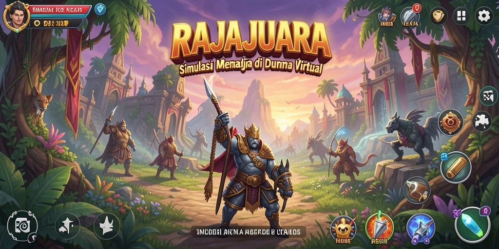 Screenshot gameplay RAJAJUARA yang menampilkan strategi membangun kerajaan.