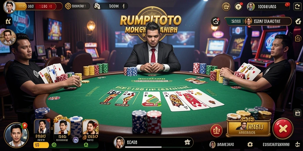 Gameplay menarik di RUMPITOTO dengan pemain poker lainnya.