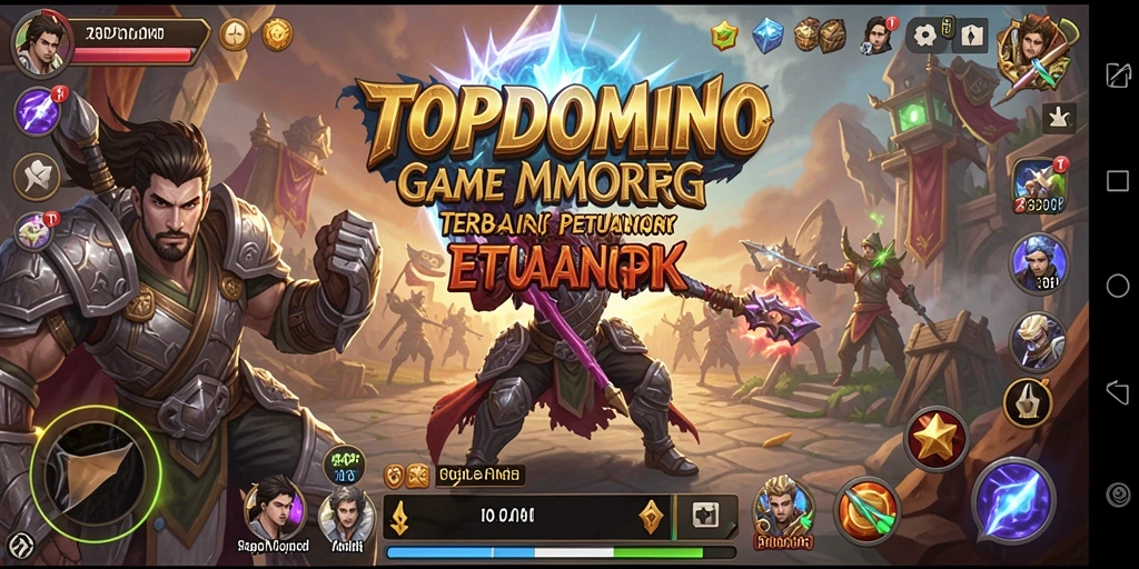 Tangkapan layar gameplay <strong>TOPDOMINO</strong> menampilkan pertarungan epik di dunia MMORPG.
