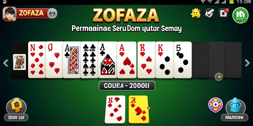 Screenshot gameplay ZOFAZA menampilkan aksi seru domino.